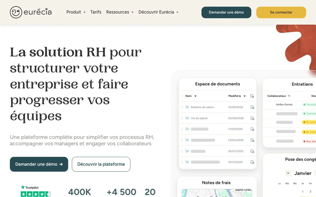 Aperçu du site Eurécia