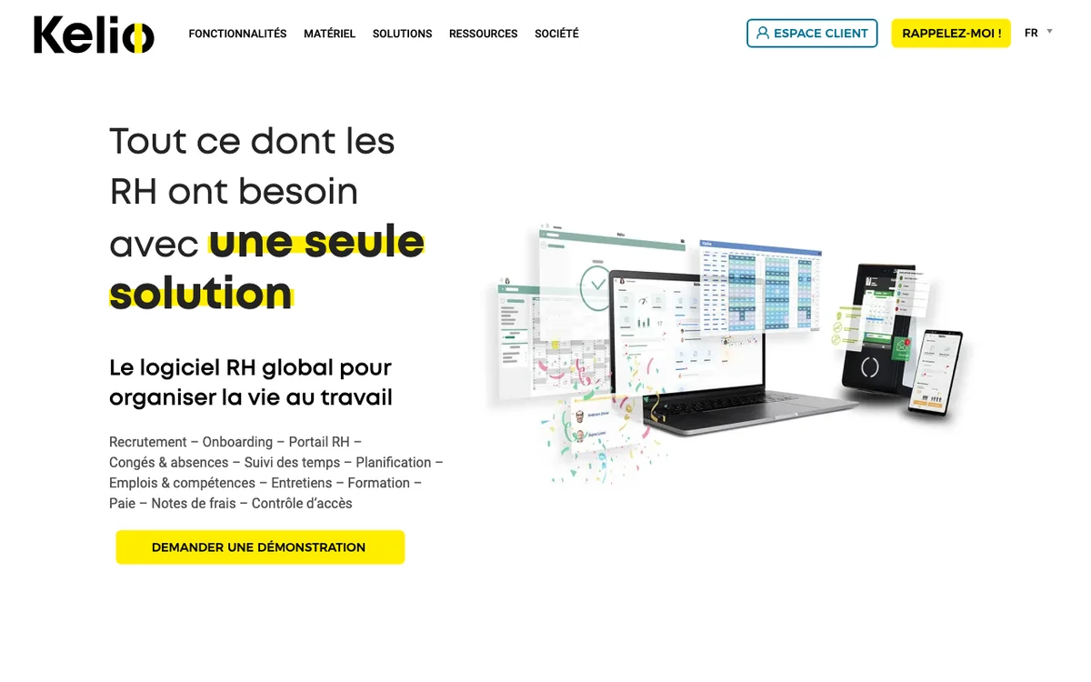 Aperçu du site Kelio
